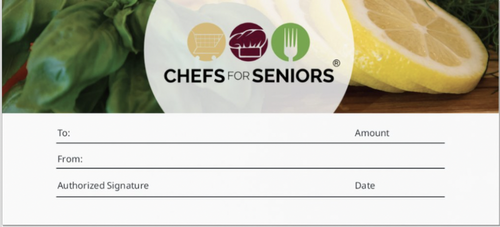 Chefs for Seniors gift card for a personal chef near you