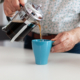 Senior man pouring coffee